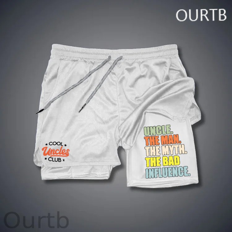 Cool Uncle Club Uncle The Man The Myth The Bad Influence Funny Art Print Shorts Pants