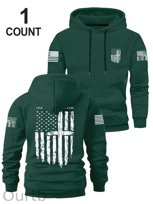 One Nation Under God Cotton Fleece Hooded Sweatshirt