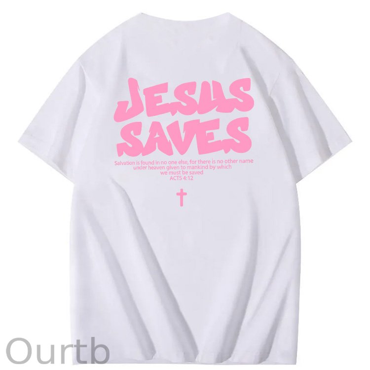 Jesus Saves  Pattern100% Cotton T-Shirt