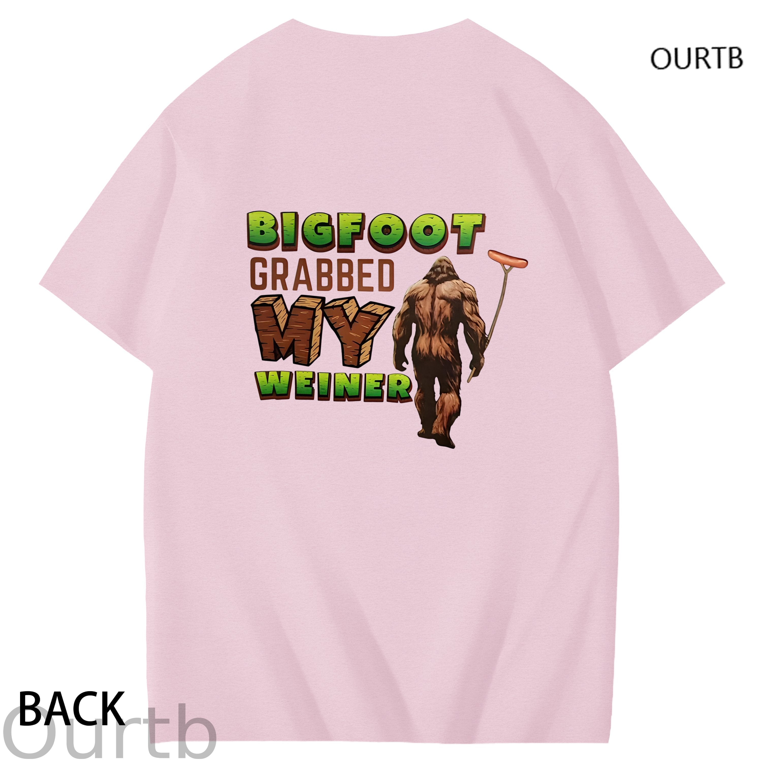 Bigfoot Grabbed My Weiner Art Pattern Print T-Shirt