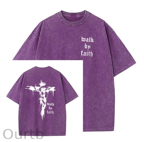 Jesus Pint Pattern Crew Neck T-Shirt
