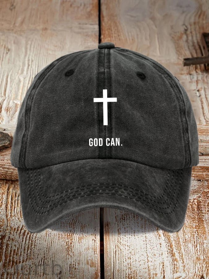 God Can Faith Printed Baseball Cap