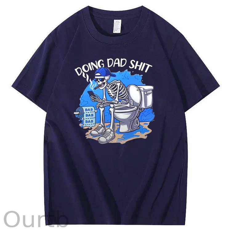 Doing Dad Shit  Pattern Print Crew Neck T-Shirt