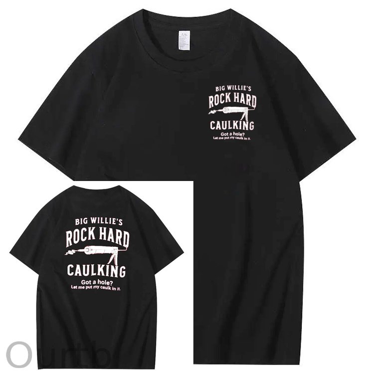 Big Willie’s Rock Pattern Print Crew Neck T-Shirt