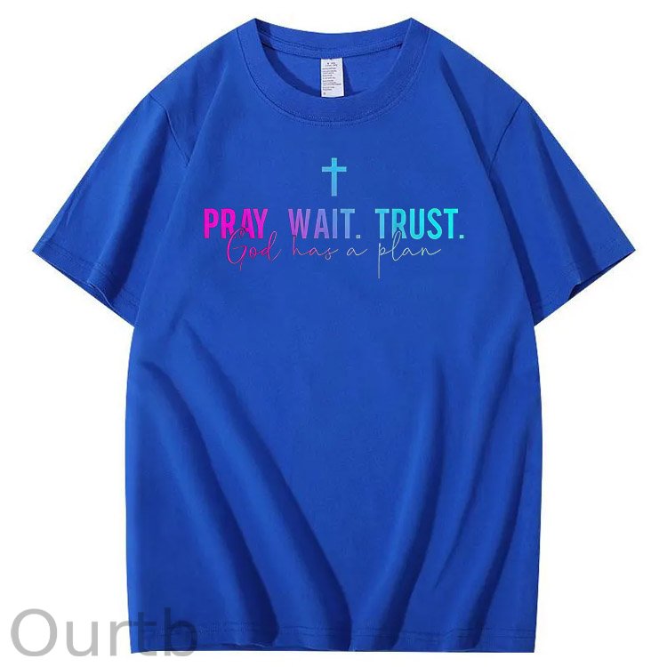 God Has A Plane Pattern  Print 100%Cotton T-Shirt