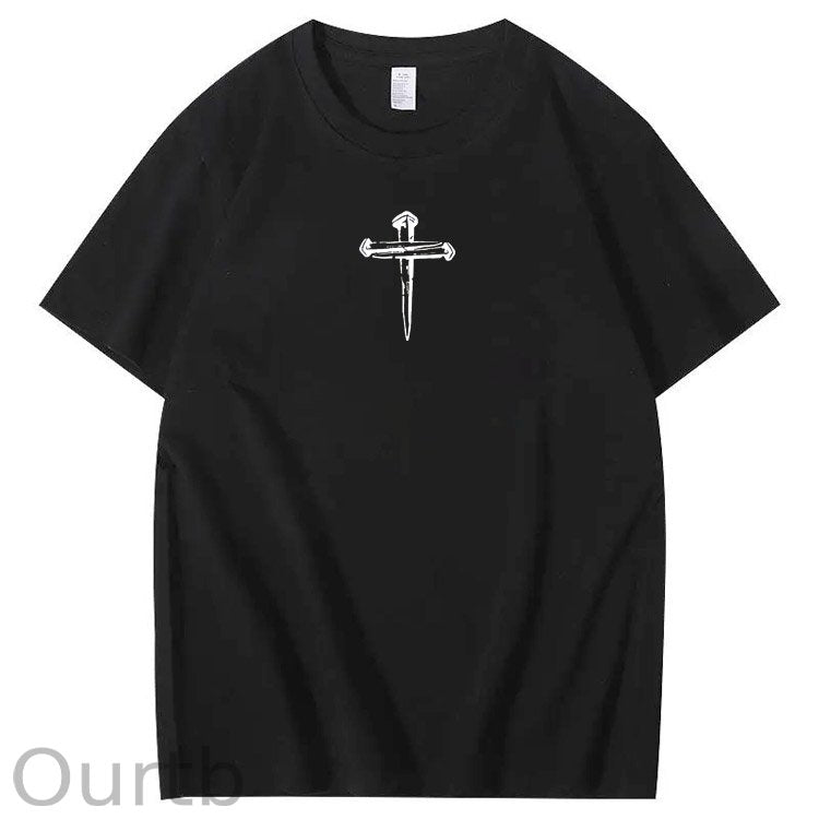 There Is Power In The Name Of Jesus Pattern Print T-Shirt