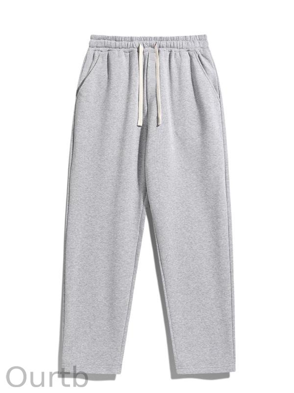 Men's Regular Fit Solid Drawstring Waist Sweatpants