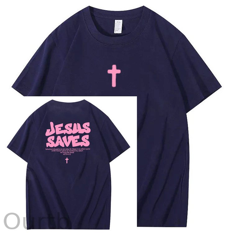 Jesus Saves  Pattern100% Cotton T-Shirt