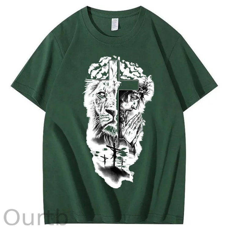 Lion & Jesus 100% Cotton T-Shirt