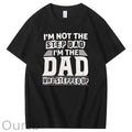 Not Step Dad Pattern Print Crew Neck T-Shirt