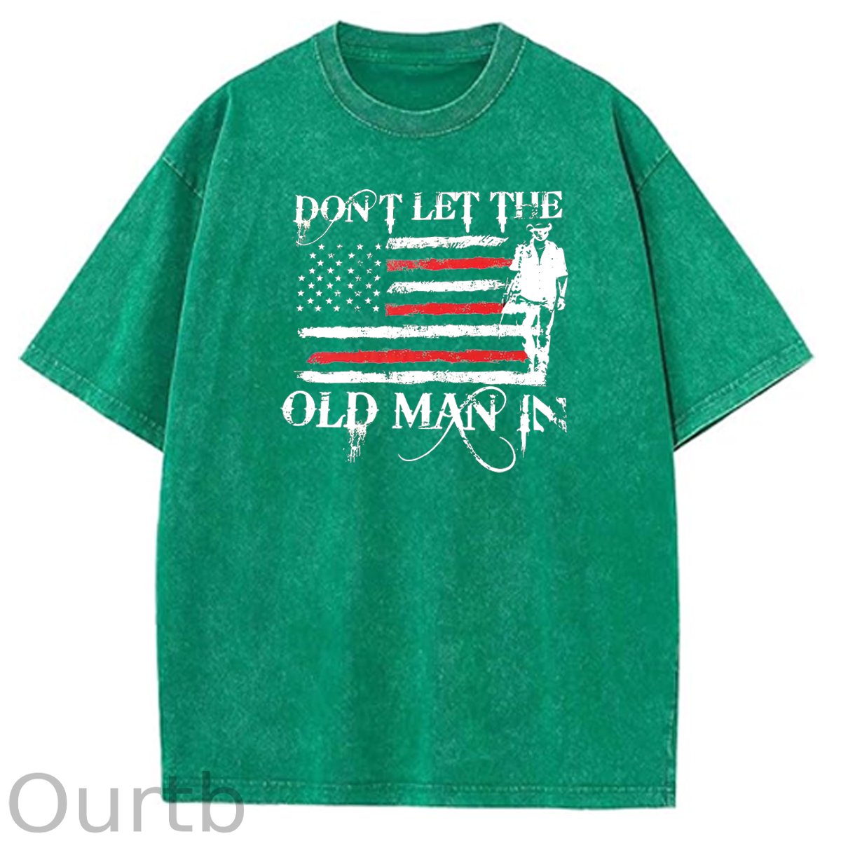 Don't Let The Old Man In  Pattern Washing And Aging Process Crew Neck T-Shirt