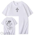 Dark Wind Faith Theme Pattern Print Crew Neck T-Shirt