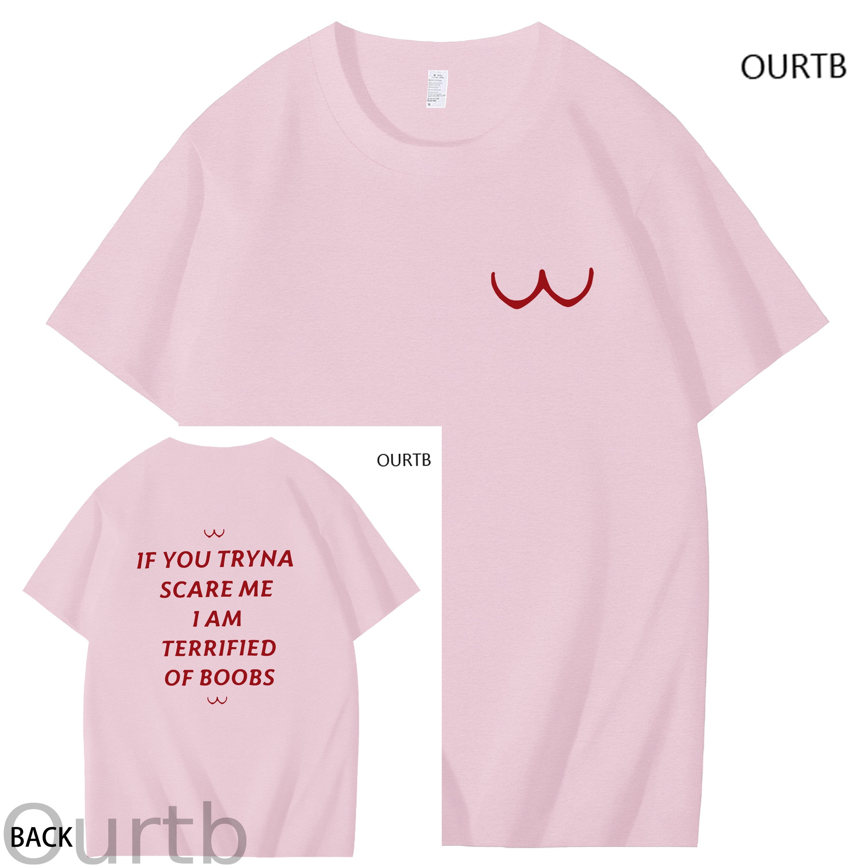 If You Tryna Scare Me I Am Terrified Of Boobs Art Pattern Print T-Shirt