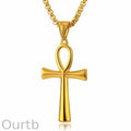 Vintage Casual Knot Cross Necklace 01193003TO