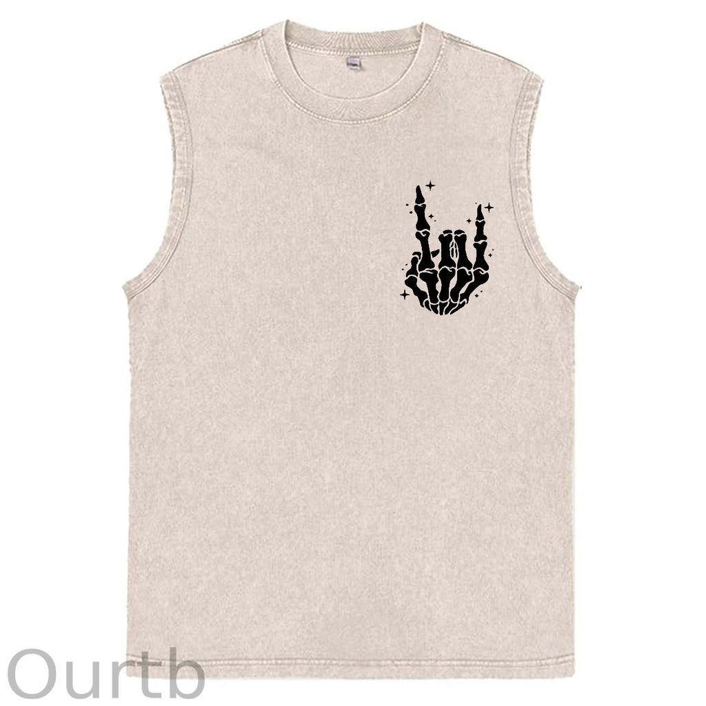Just A Dad Who Always Came Back With The Milk Print Washed Cotton Sleeveless Tank Tops