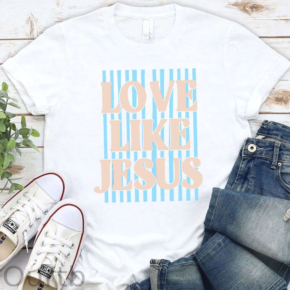 Women's Love Like Jesus  Pattern Round-Neck T-Shirt