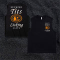 Sucking Tits Licking Clits Pattern Print Vest
