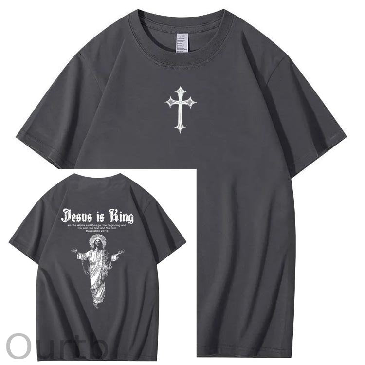 Jesus Is Being Pattern Crew Neck T-Shirt