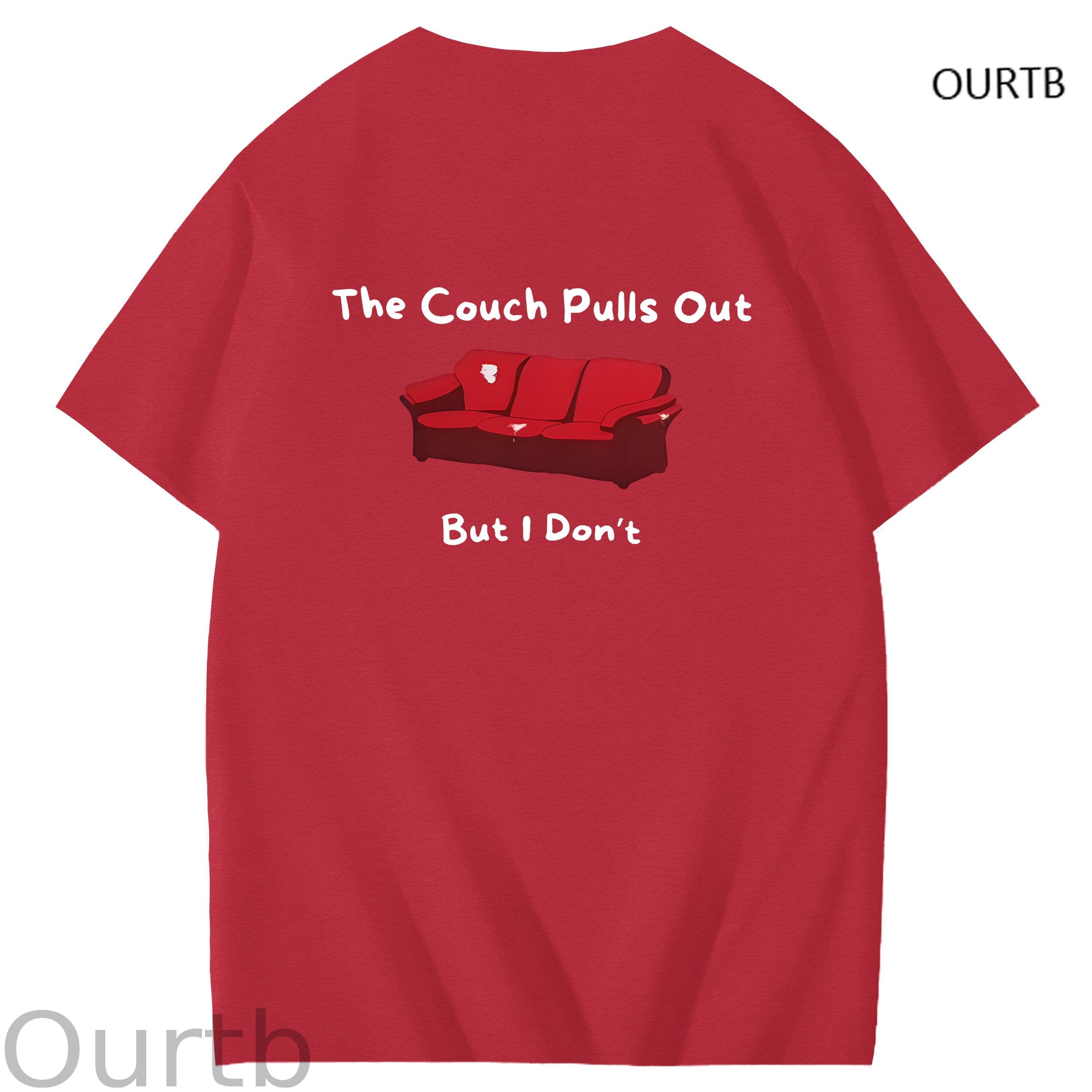The Couch Pulls Out But I Don't Funny Adult Art Pattern Print T-Shirt