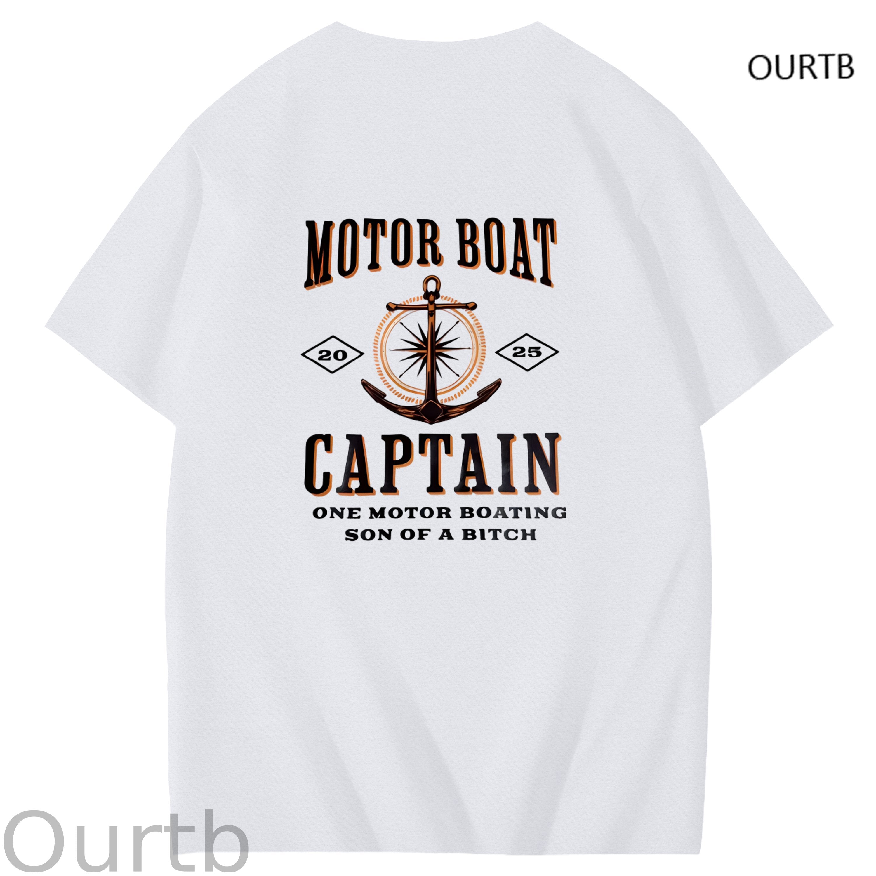 Moter Boat Captain One Motor Boating Son Of A Funny Art Pattern Print T-Shirt