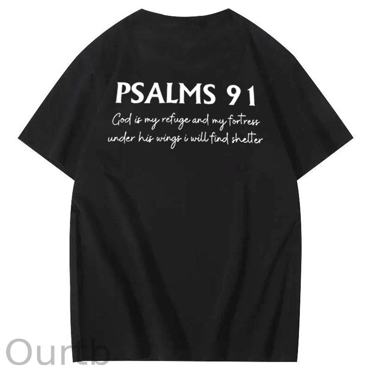 Psalms 91 Pattern 100&Cotton Print T-Shirt