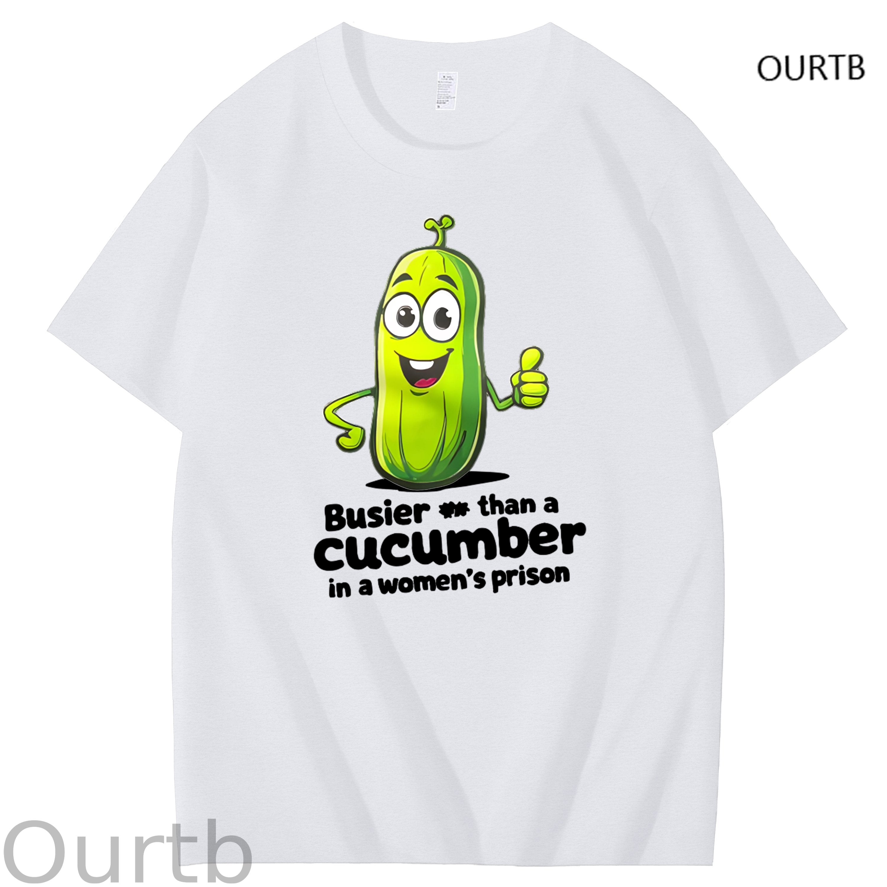 Busier Than A Cucumber In A Women's Prison Art Pattern Print T-Shirt