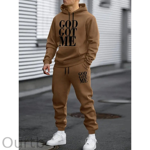 'GOD GOT ME'Men's outdoor casual sportswear set