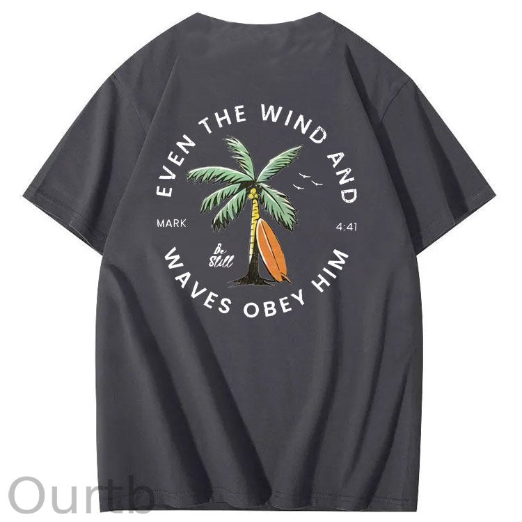 Be Still  Pattern Print 100%Cotton T-Shirt