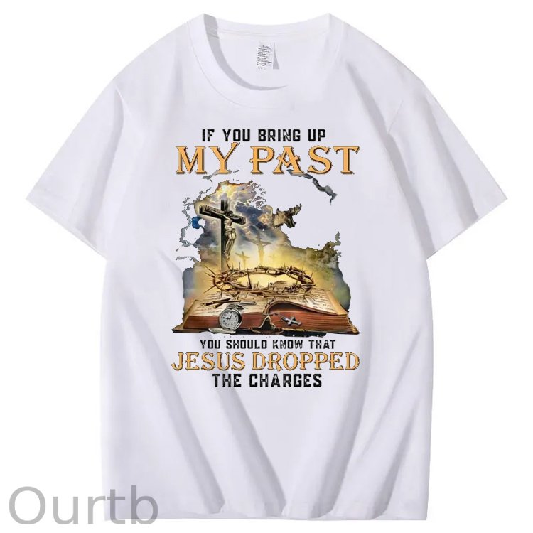Bring Up My Past  You Should Know That  Pattern Print Crew Neck T-Shirt