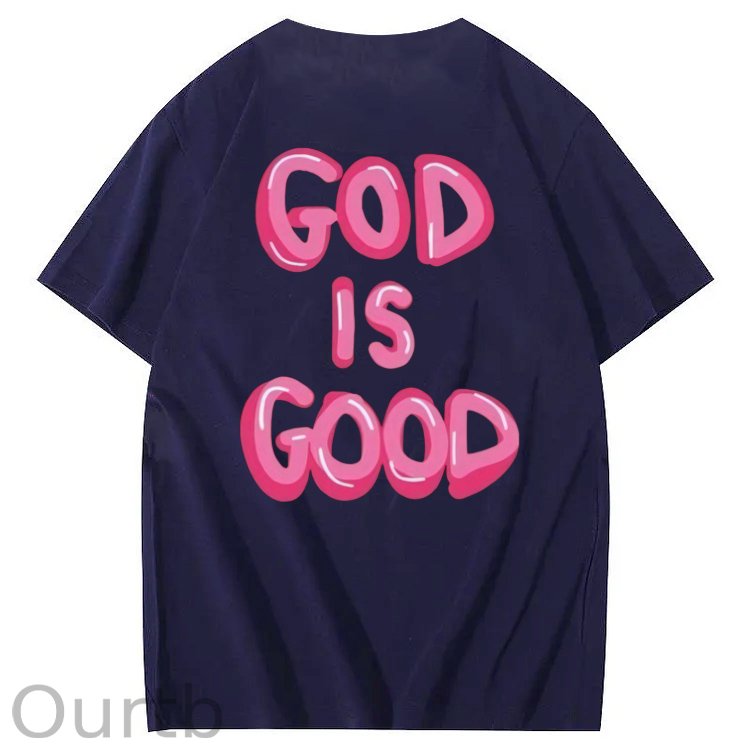 God Is Good Pattern  Print 100%Cotton T-Shirt