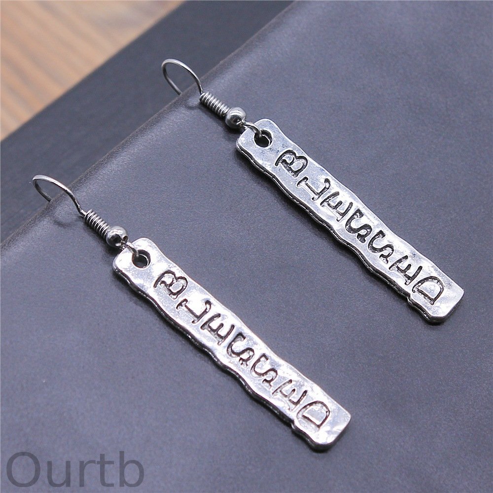 Vintage Handmade Jewelry Blessed Letter Pendant Earrings