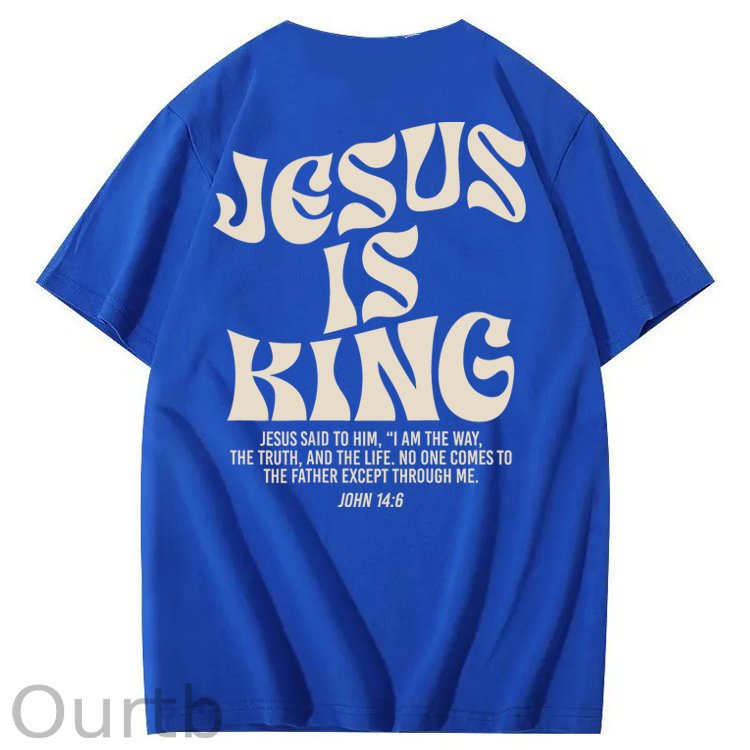 Jesus Is King Bible Verse John 14:6 Christian 100% Cotton T-Shirt