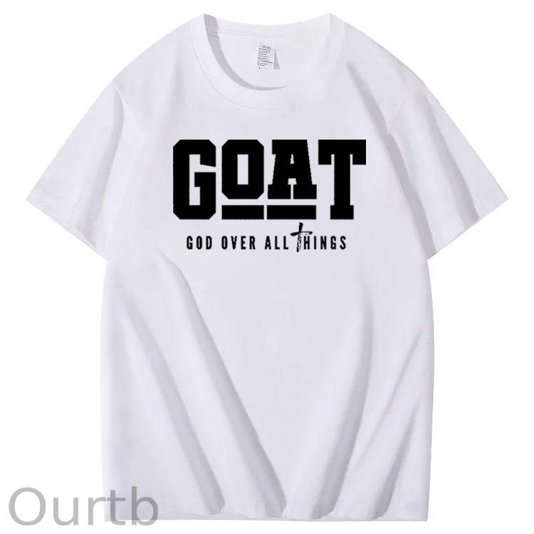 God Over All Things Pattern Print Crew Neck T-Shirt