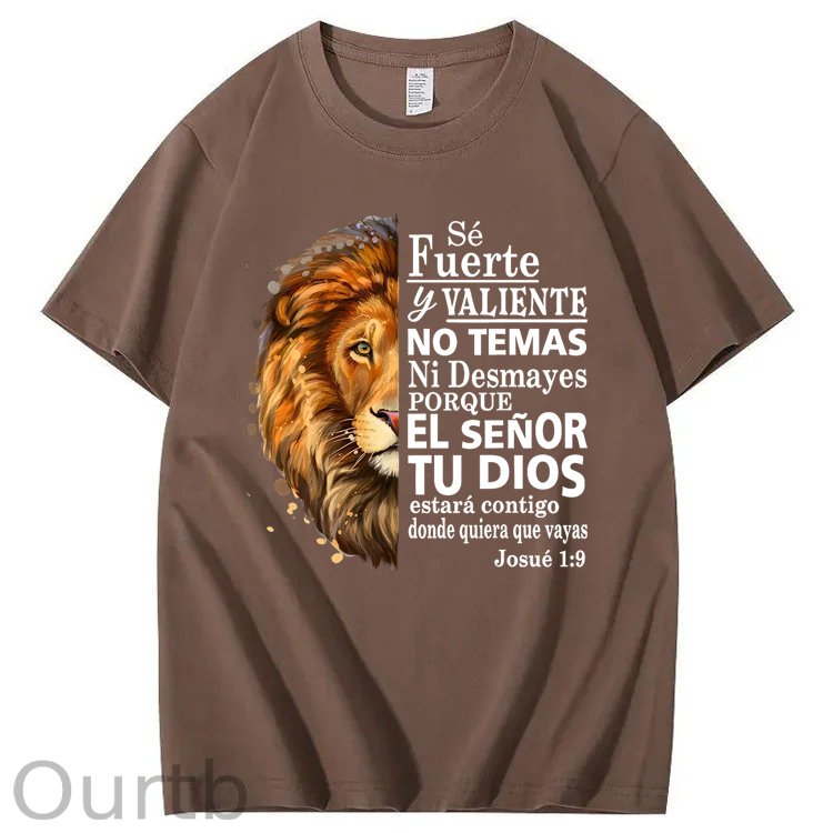 Valiente Josue 1:9 Spanish Christian Bible Verse 100% Cotton T-Shirt