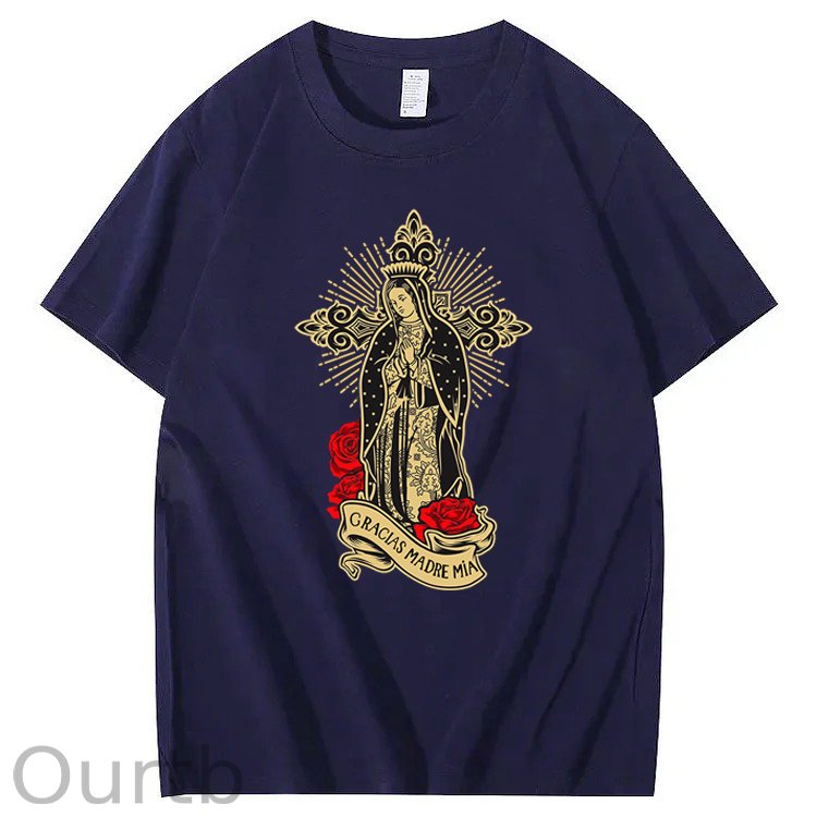 Our Lady Of Guadalupe Saint Virgin Mary 100% Cotton T-Shirt