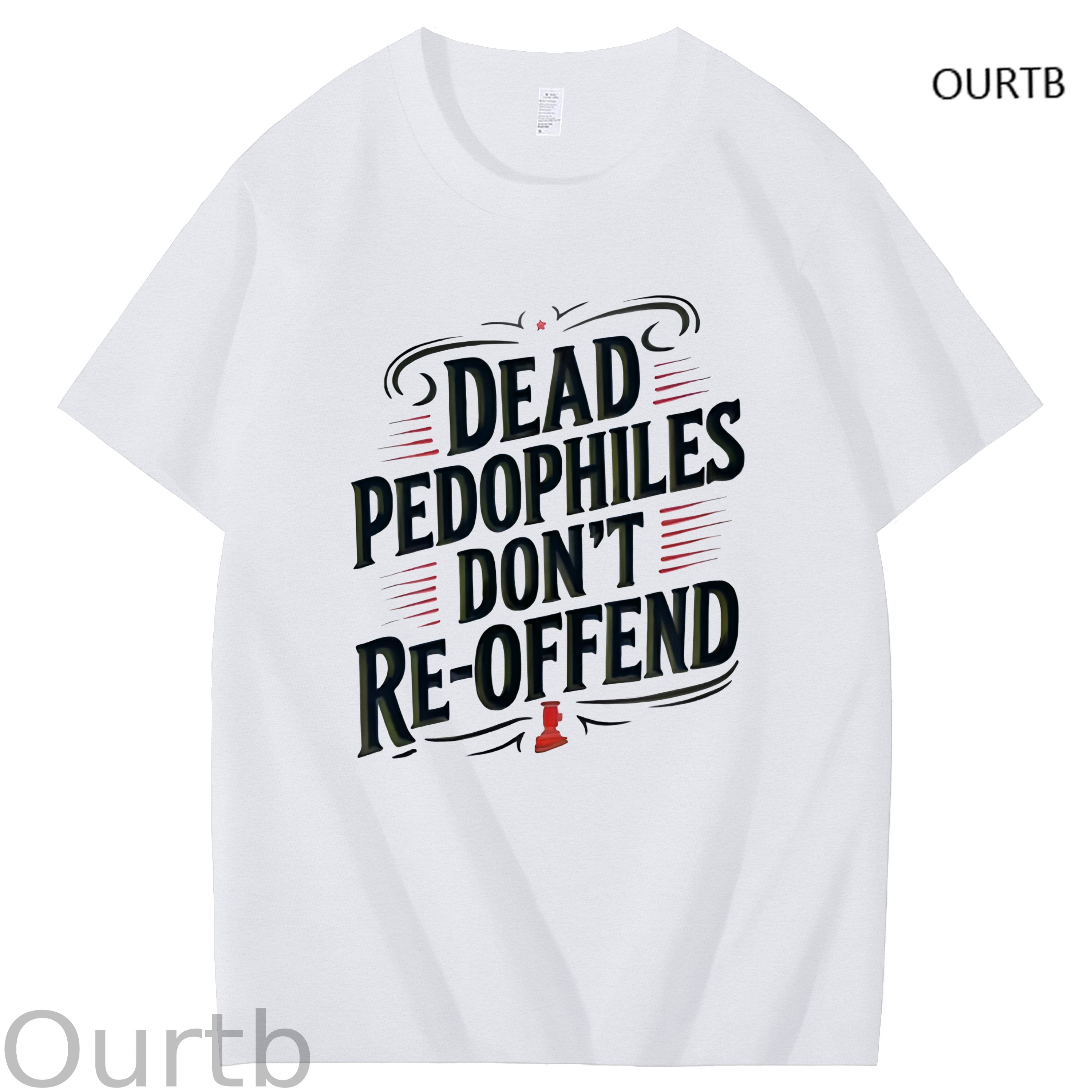 Dead Pedophiles Don't Re-offend Art Pattern Print T-Shirt