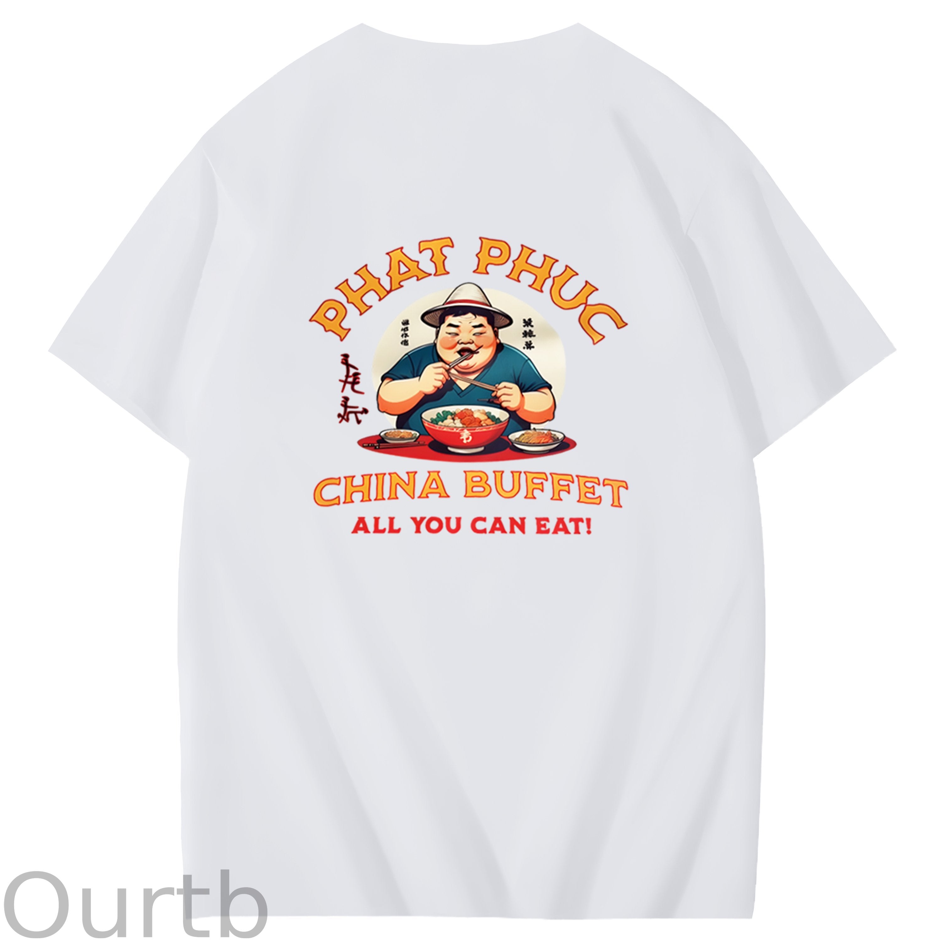 Phat Phuc China Buffet Art Pattern Print T-Shirt