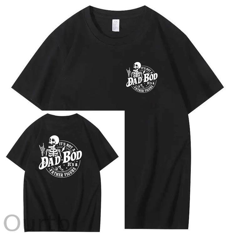 Dad Boo Pattern Print 100%Cotton T-Shirt