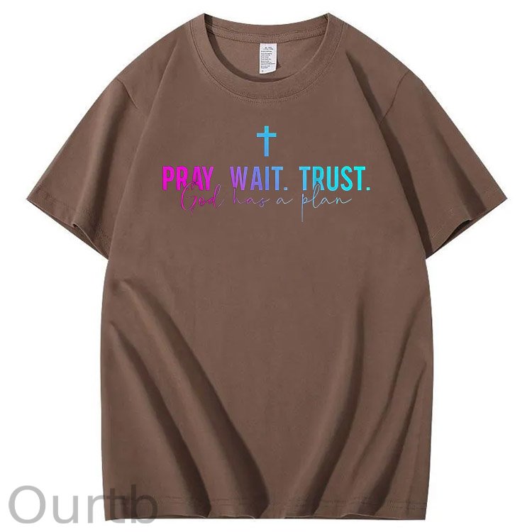 God Has A Plane Pattern  Print 100%Cotton T-Shirt