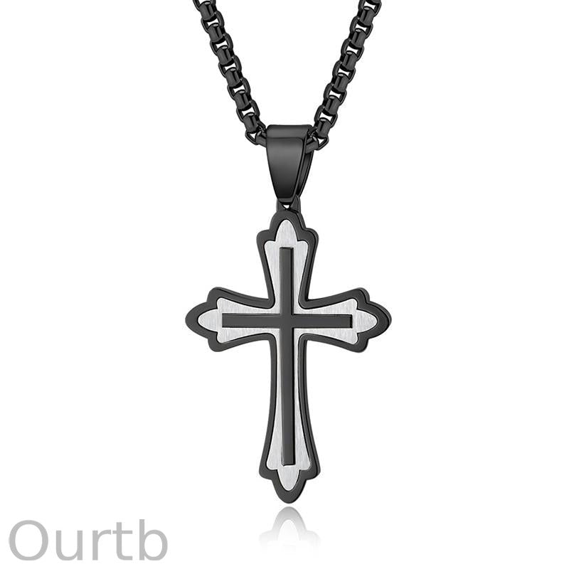 Retro Casual Color Matching Cross Necklace 27329294TO
