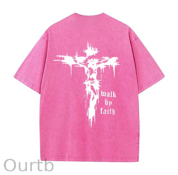 Jesus Pint Pattern Crew Neck T-Shirt