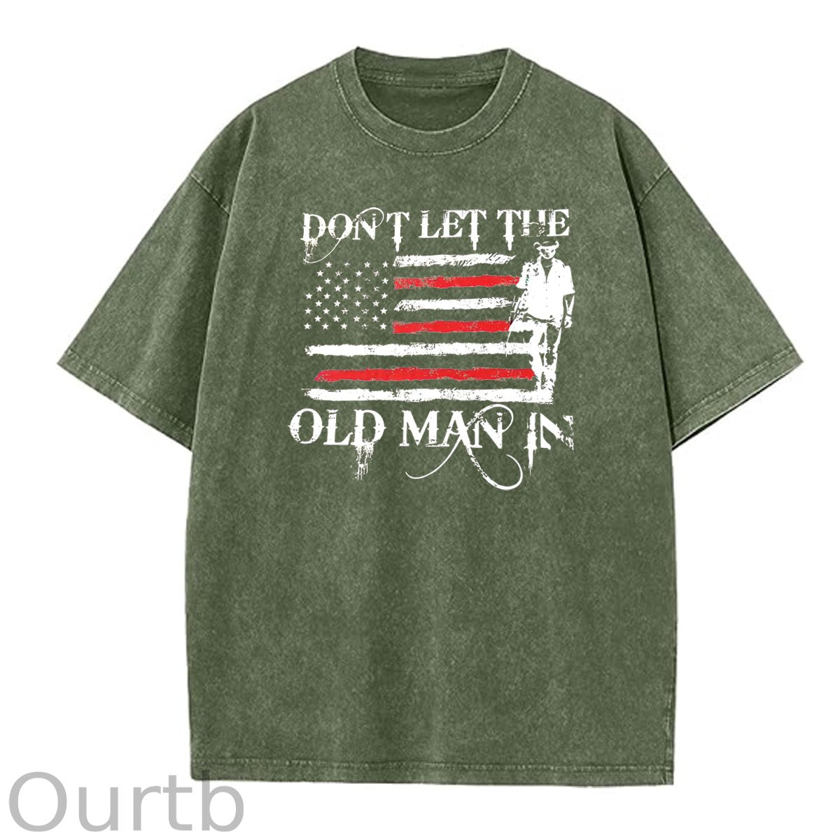 Don't Let The Old Man In  Pattern Washing And Aging Process Crew Neck T-Shirt
