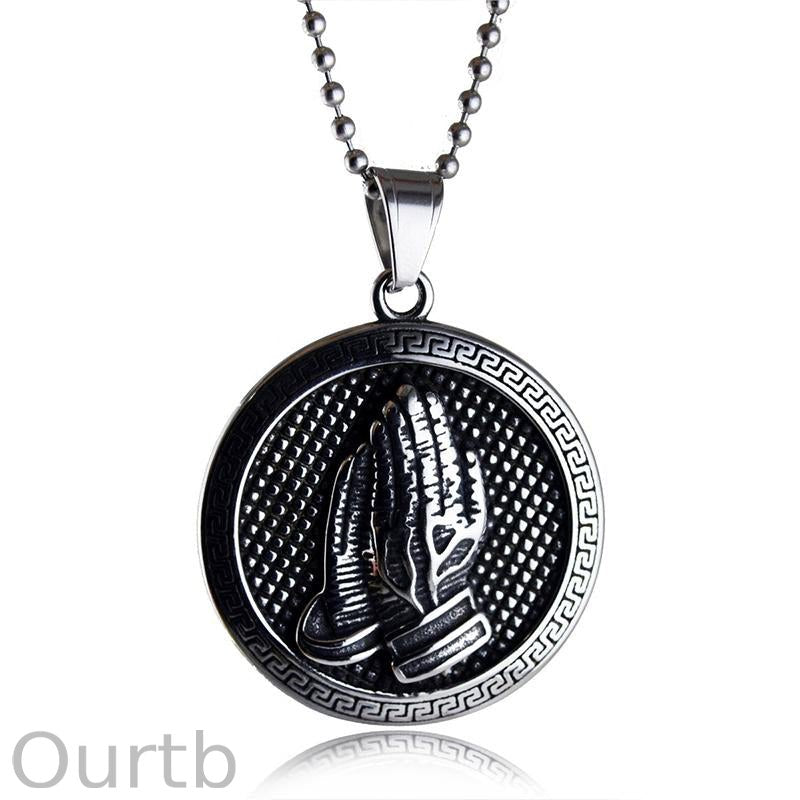 Vintage Casual Praying Jesus Necklace 79895631TO