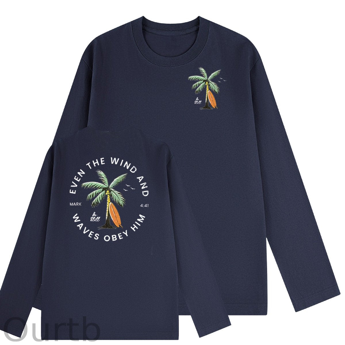 Be Still  Pattern Long Sleeve 100% Cotton  T-Shirt