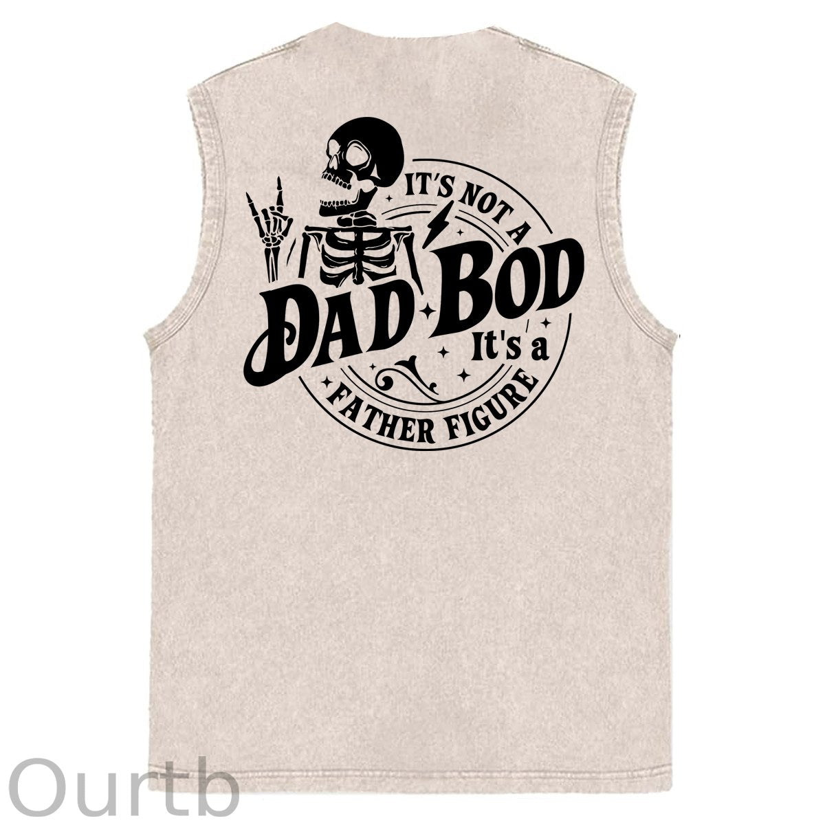 It's Not A Dad Bod It's A Father Figure Print Washed Cotton Sleeveless Tank Tops