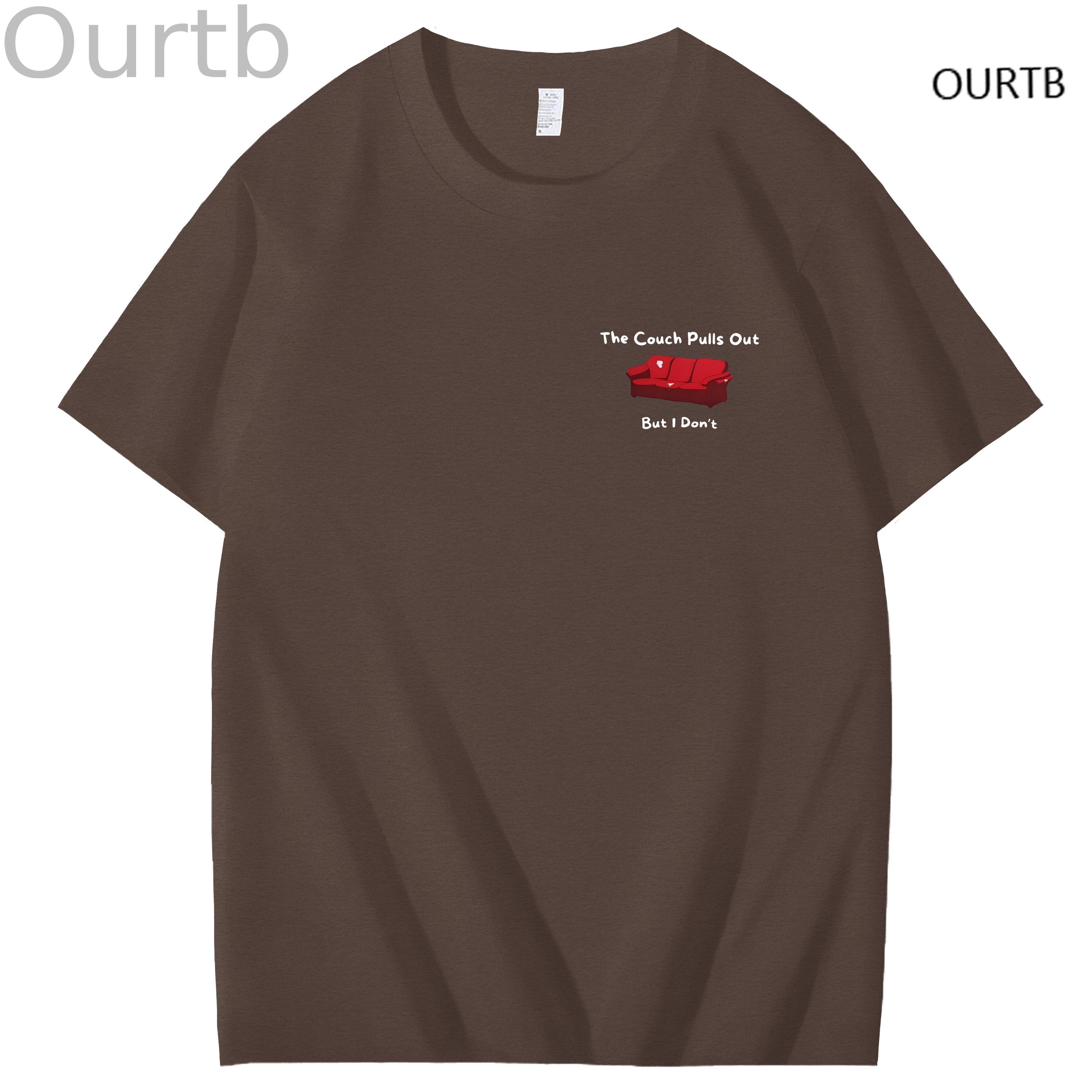 The Couch Pulls Out But I Don't Funny Adult Art Pattern Print T-Shirt