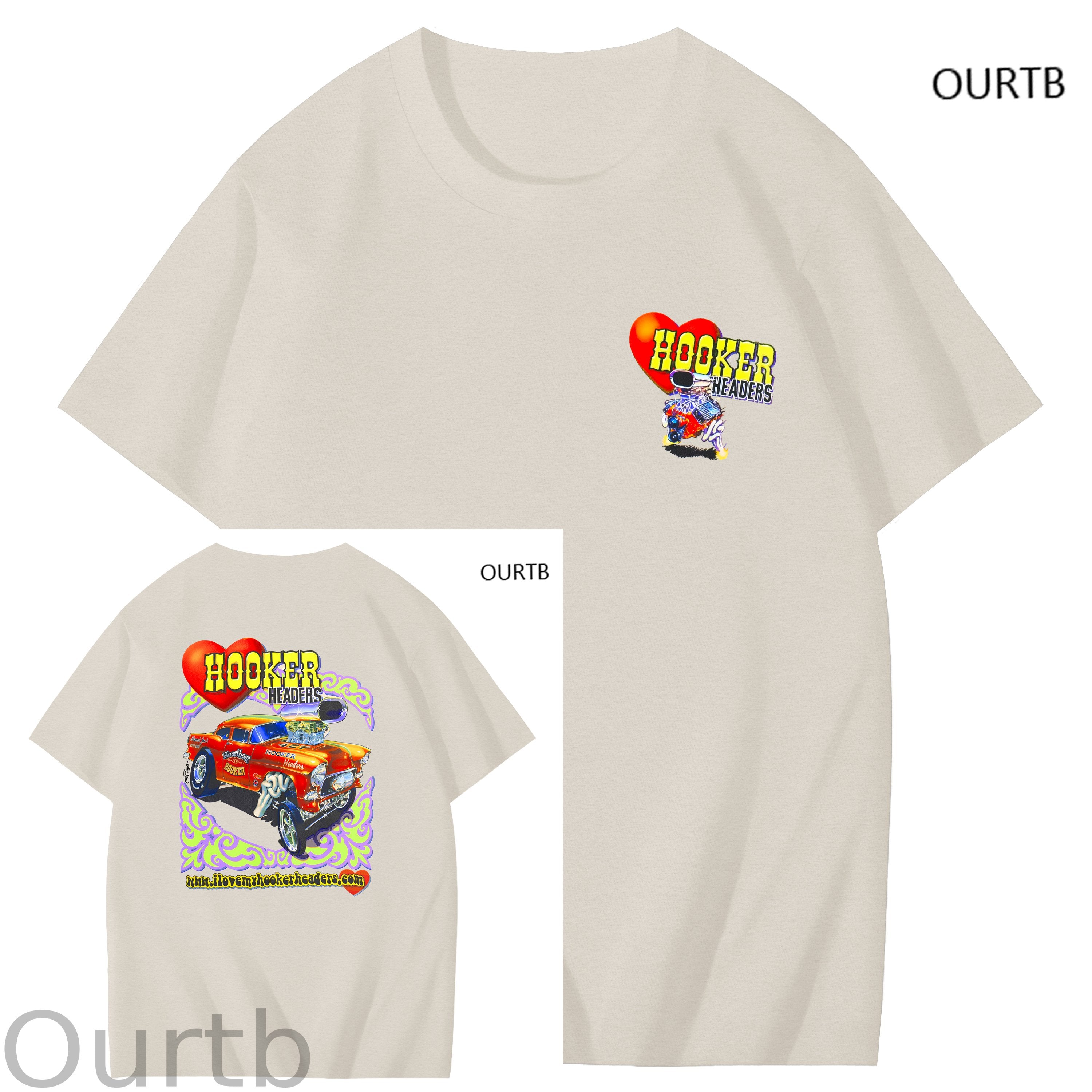 Hooker Headers Art Pattern Print T-Shirt
