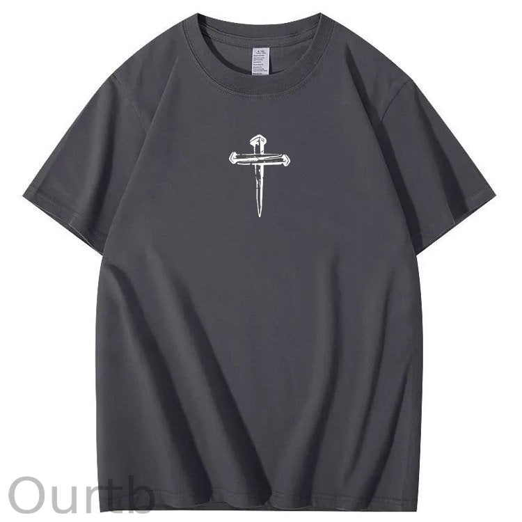 There Is Power In The Name Of Jesus Pattern Print T-Shirt