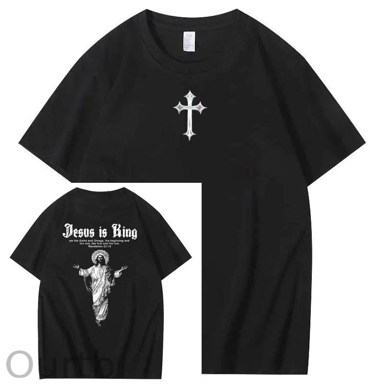 Jesus Is Being Pattern Crew Neck T-Shirt