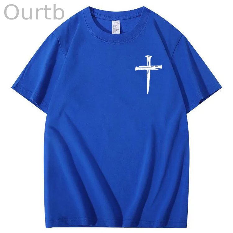 Jesus The Way The Truth The Life  Pattern Print Crew Neck T-Shirt